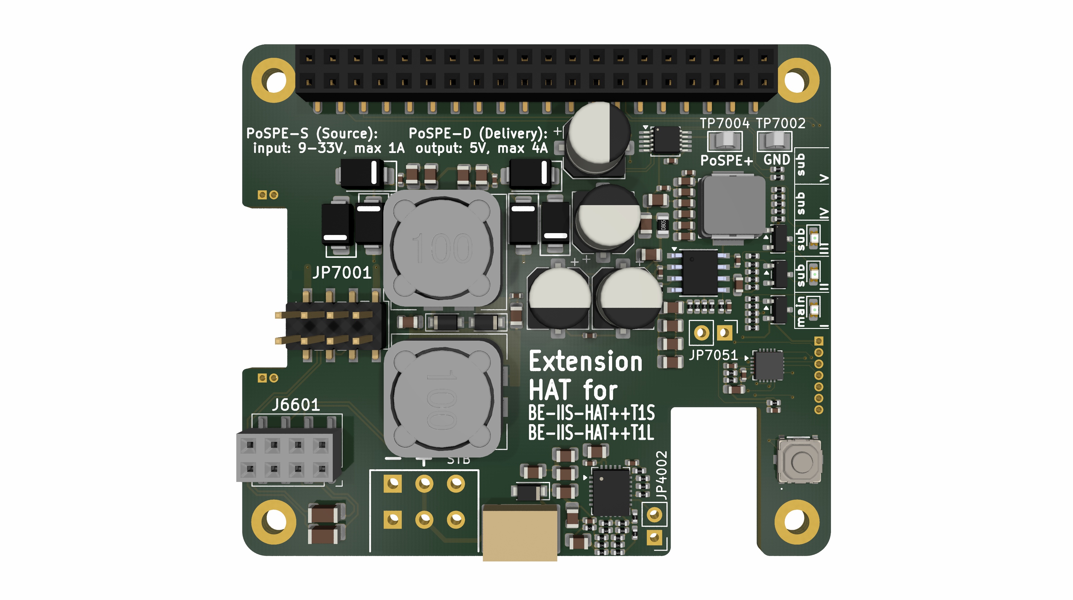 Power over SPE (PoSPE) Industrial HAT++ Add-on for Raspberry Pi