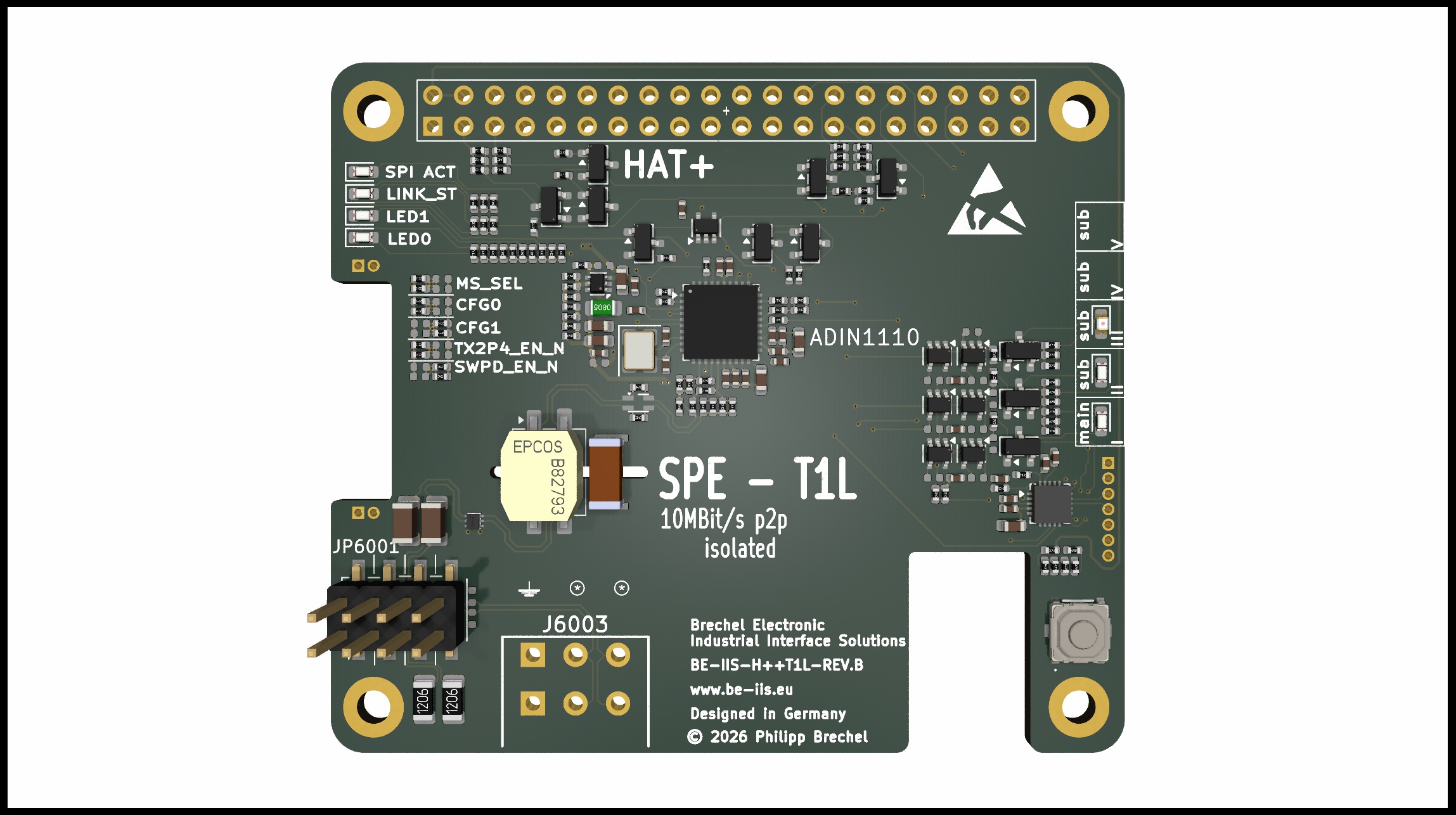 10BaseT1L Industrial HAT++